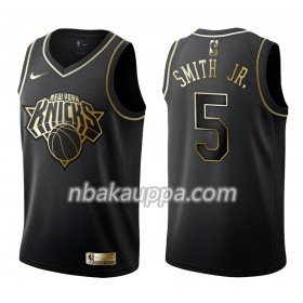 New York Knicks Dennis Smith Jr. 5 Nike Musta Golden Edition Pelipaidat Swingman - Miesten